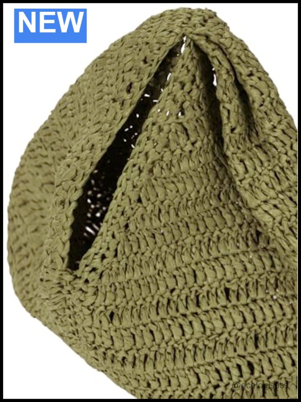 Mini Raffia Hobo Handbag with Twisted Handle - Picture 2 of 3
